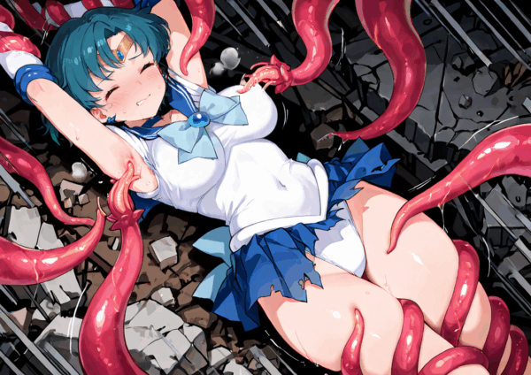 触手えっち イラスト集 セーラーマーキュリー - 画像 (7)
