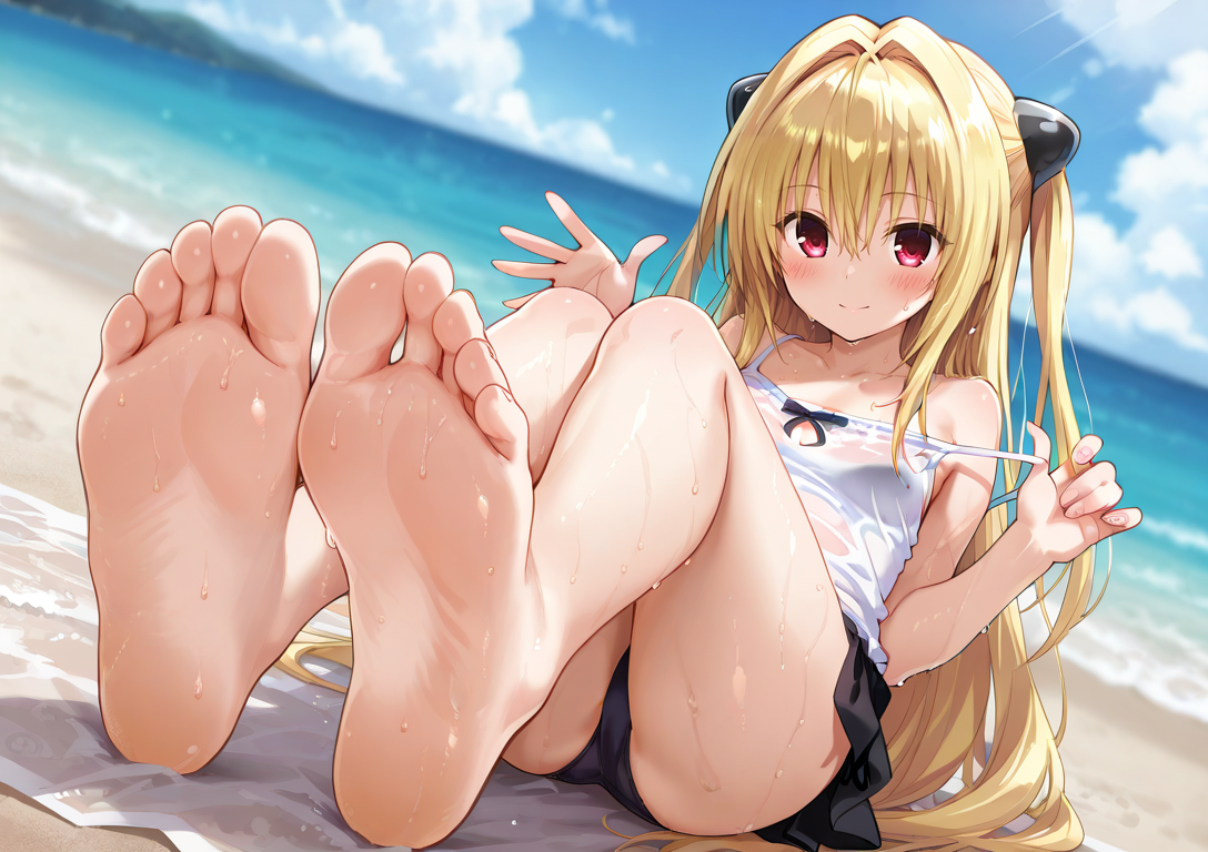 触手えっち イラスト集 金色の闇(足裏構図ver) - 画像 (4)